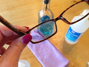 cleaning glasses